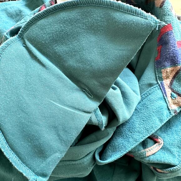 VTG Dee California Totally 80s Jumpsuit Short Sleeve Gold Button Front Teal L - Picture 3 of 6